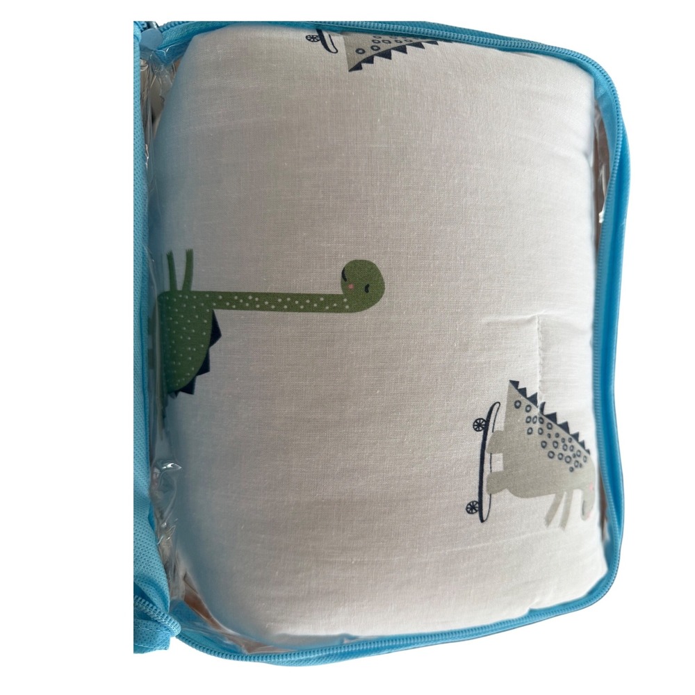 Hello Spud Dinosaur Toddler 4 Piece Bedding Set NEW Organic‎ Cotton MSRP $120 - Picture 5 of 6